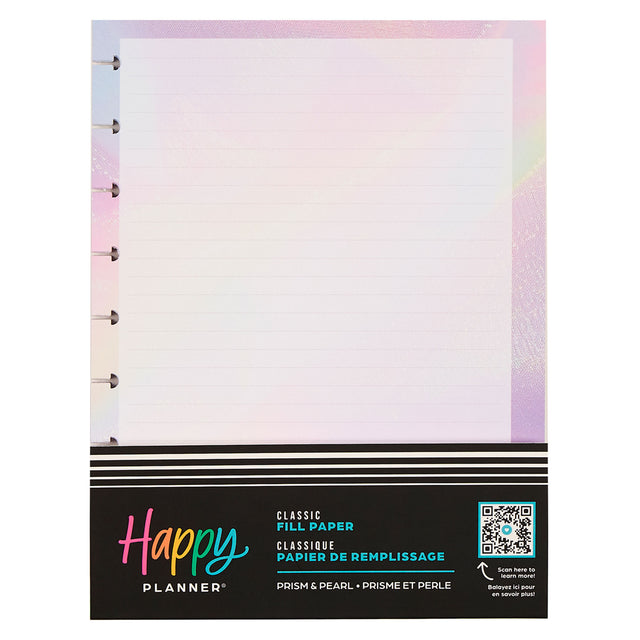Happy Planner Prism & Pearl Classic Fill Paper - Dot Lined paper with colorful design and branding