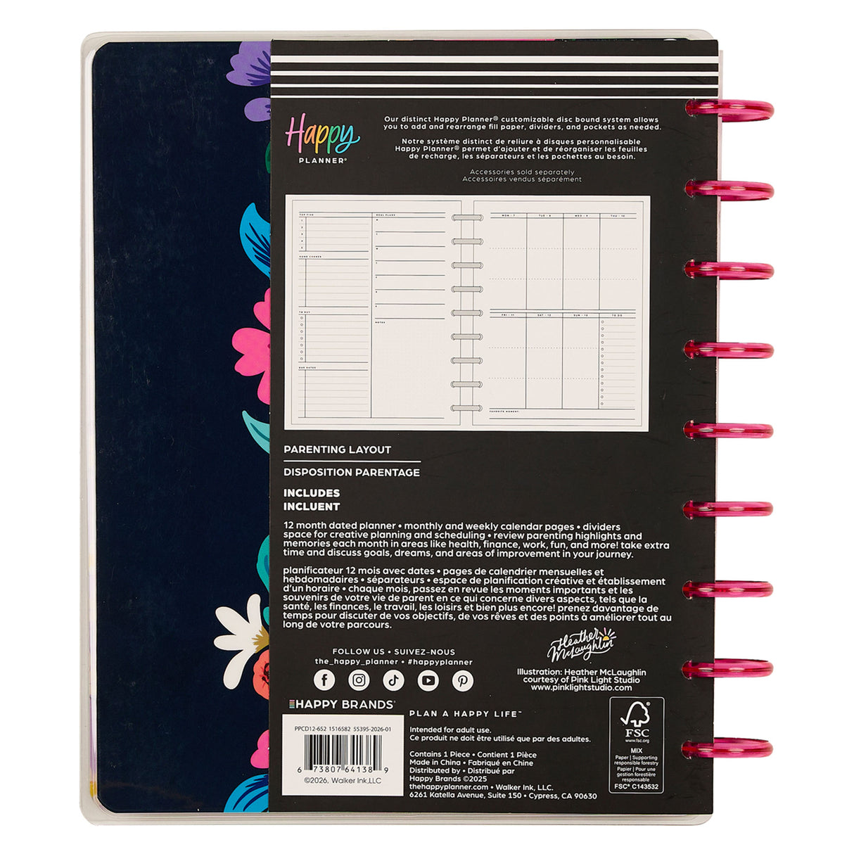 Happy Planner 2026 - 2027 Golden Garden Mom Classic 12 Month Dated - Parenting