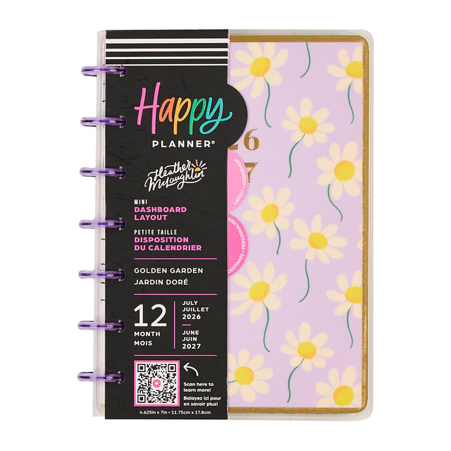 Happy Planner 2026 - 2027 Country Charm Classic Vertical 12 Month dated planner with floral design on a white background