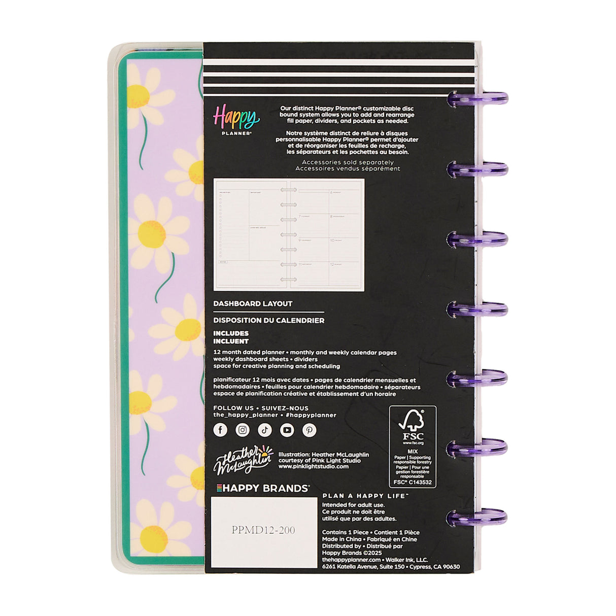 Happy Planner 2026 - 2027 "Golden Garden" Mini 12 Month Dated - Dashboard