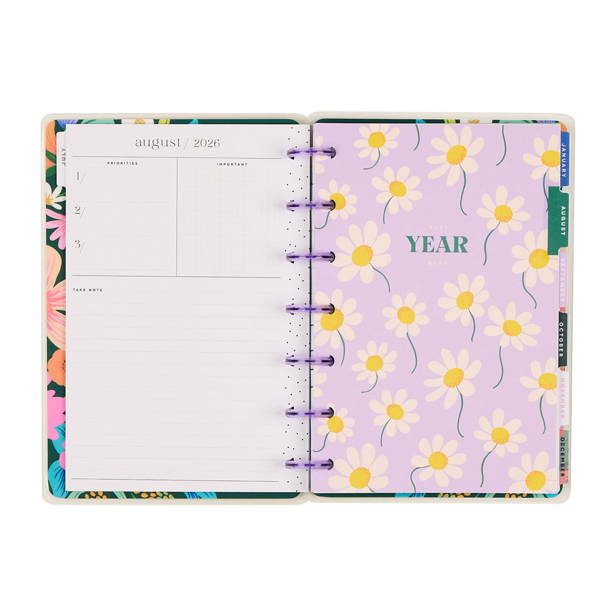 Happy Planner 2026 - 2027 "Golden Garden" Mini 12 Month Dated - Dashboard