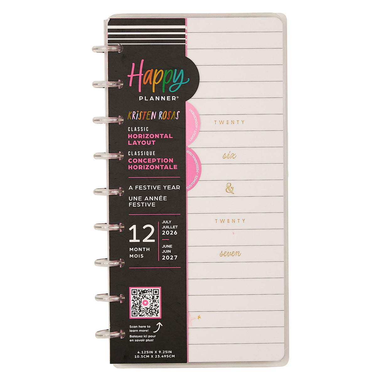 Happy Planner 2026 - 2027 "Festive Year" Skinny Classic 12 Month Dated - Horizontal