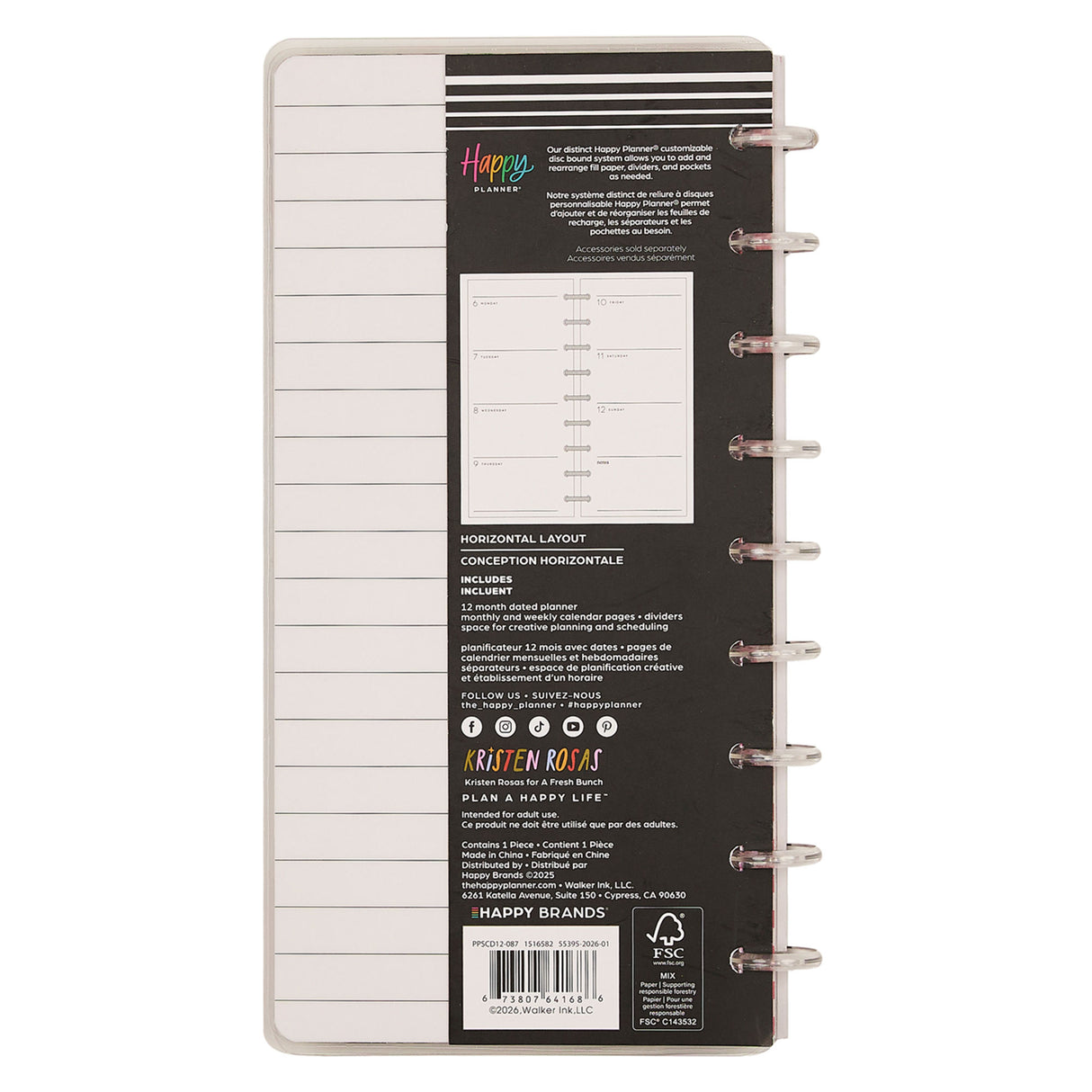 Happy Planner 2026 - 2027 "Festive Year" Skinny Classic 12 Month Dated - Horizontal