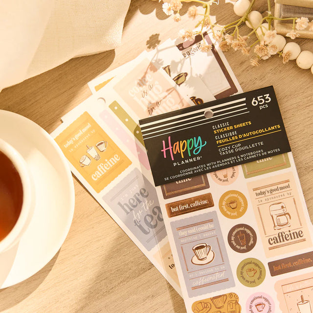 Happy Planner Cozy Cup Coffee Sticker Book - Classic