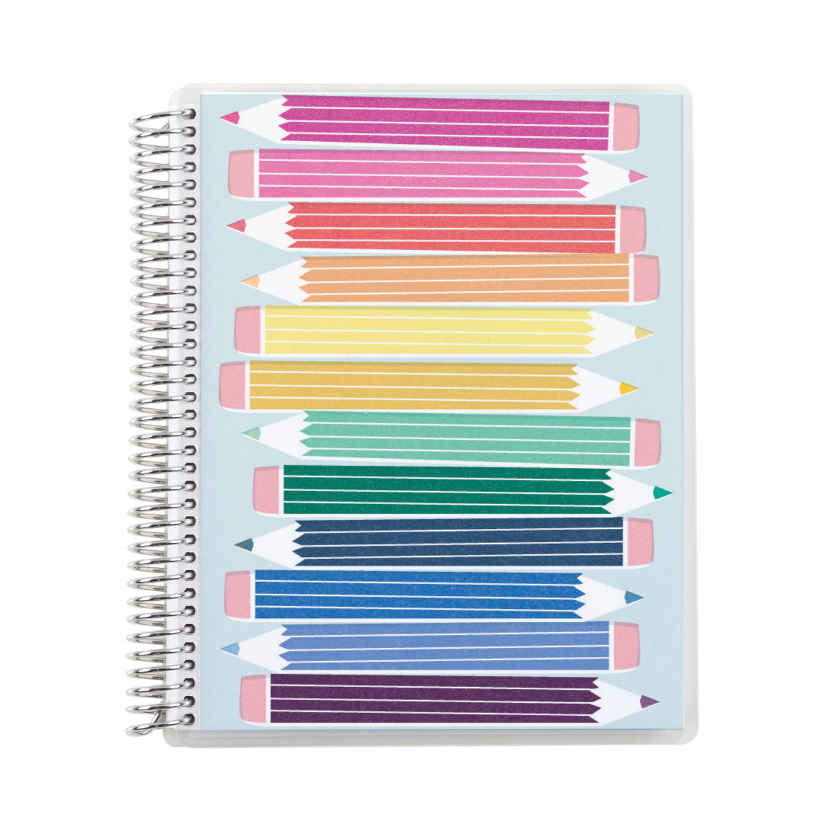 Erin Condren Prismatic Pencils Coiled Notebook: Prismatic Pencils notebook cover with rainbow pencil design