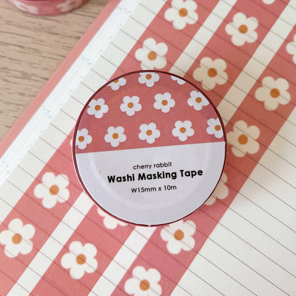 White Pastel Daisies Washi Tape by Cherry Rabbit