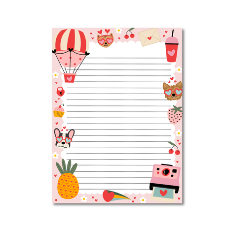 Pawsome Love Lined Notepad Double-Sided