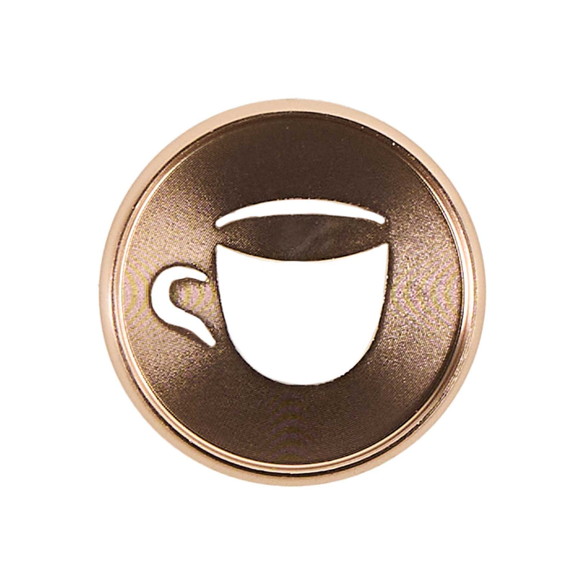 Latte metal planner disc with a coffee cup and steam cutout