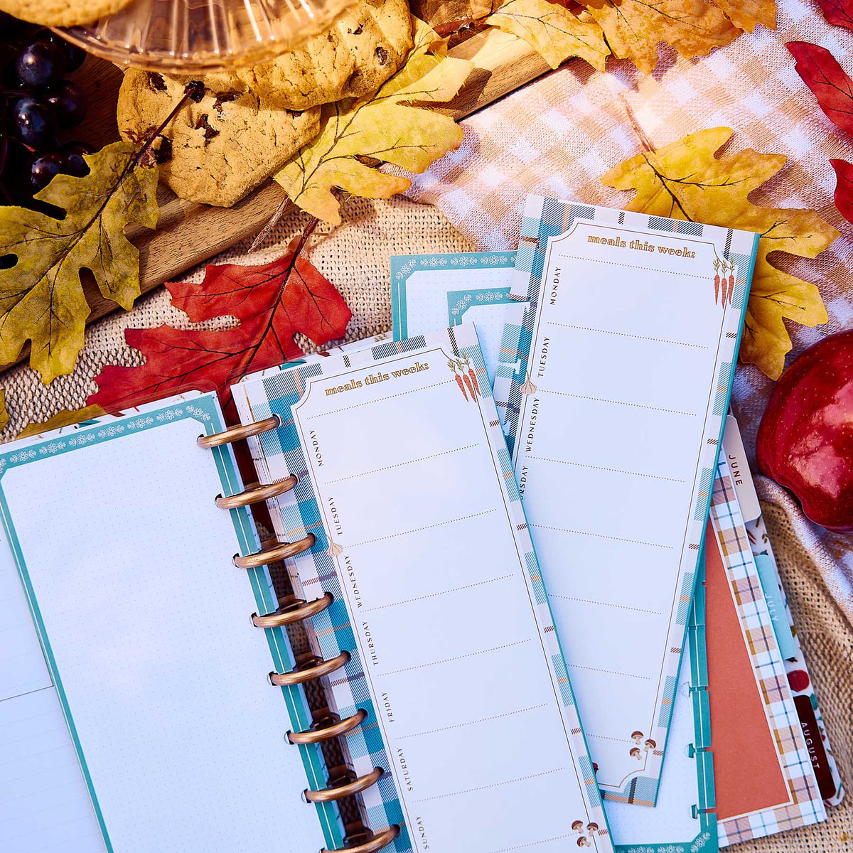 Fall Picnic Classic filler paper for weekly menus and shopping lists