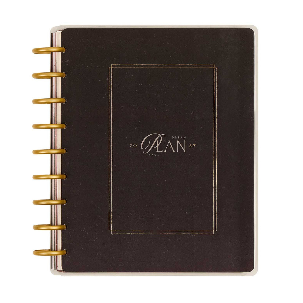 Amber & Oak 2027 Classic Budget Planner dark cover and gold disc binding
