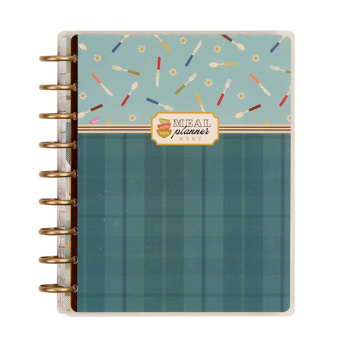 Fall Picnic 2027 meal planner cover with teal plaid design and meal planner label