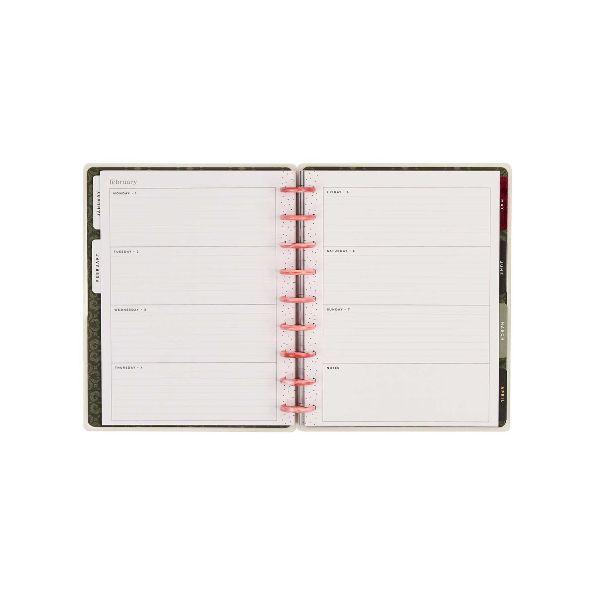 Happy Planner Twilight Tapestry Classic Horizontal Planner 2027: Monthly spread with spacious writing sections