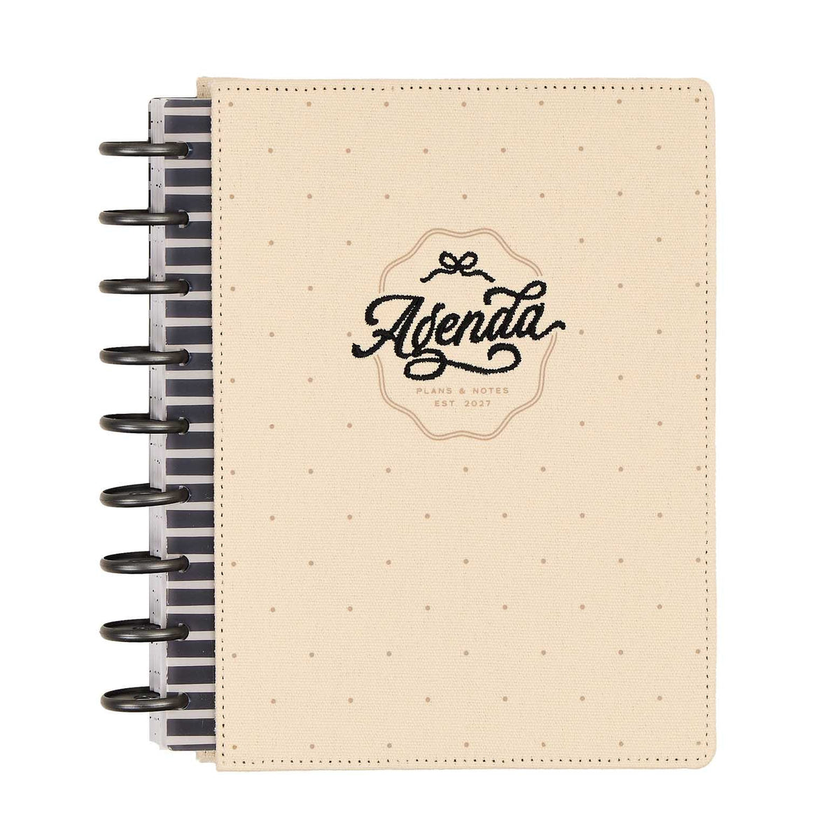 Haven & Heart planner beige dotted Agenda cover with black disc binding