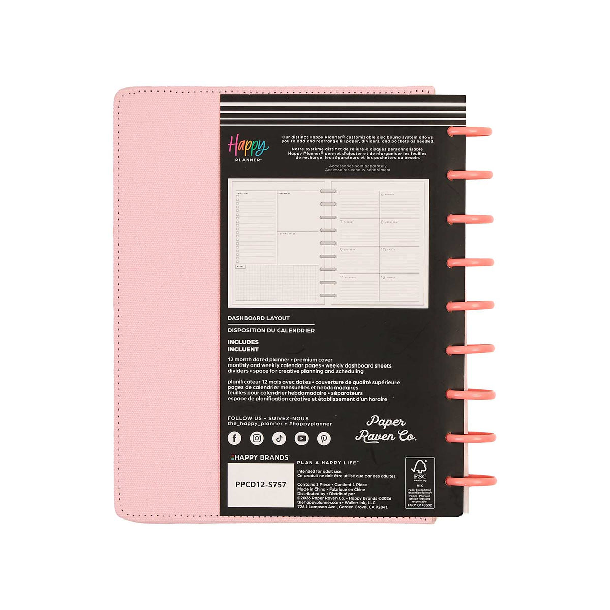 Petal Press 2027 Classic planner packaging with Dashboard layout preview