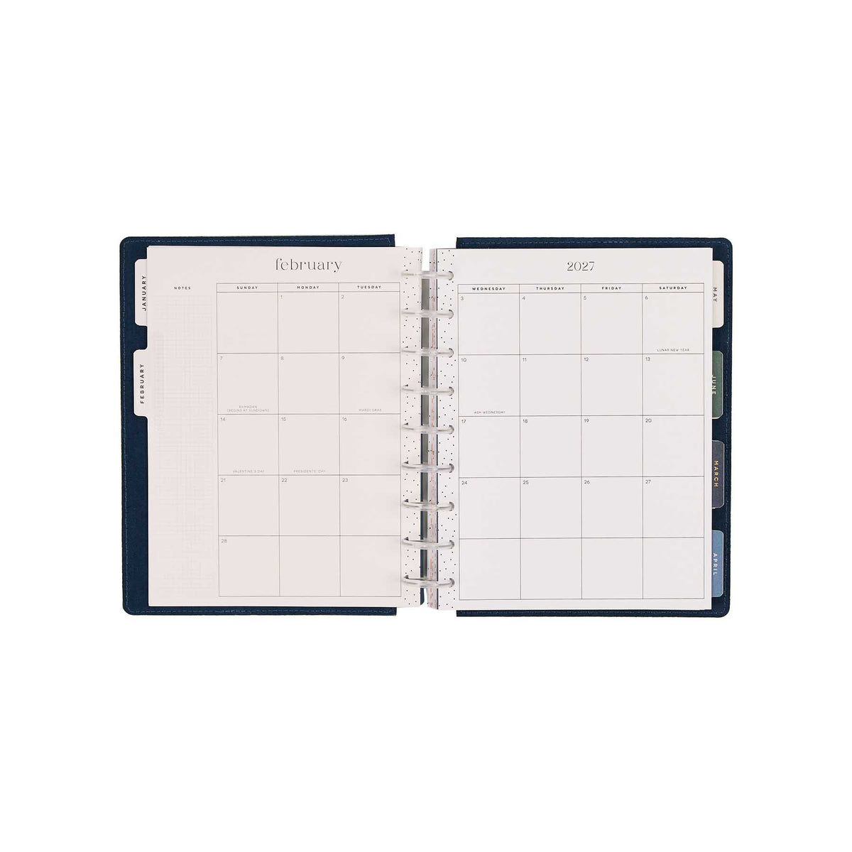 Happy Planner Wildflower Daydream Classic Dashboard Planner 2027 - February 2027 monthly calendar spread