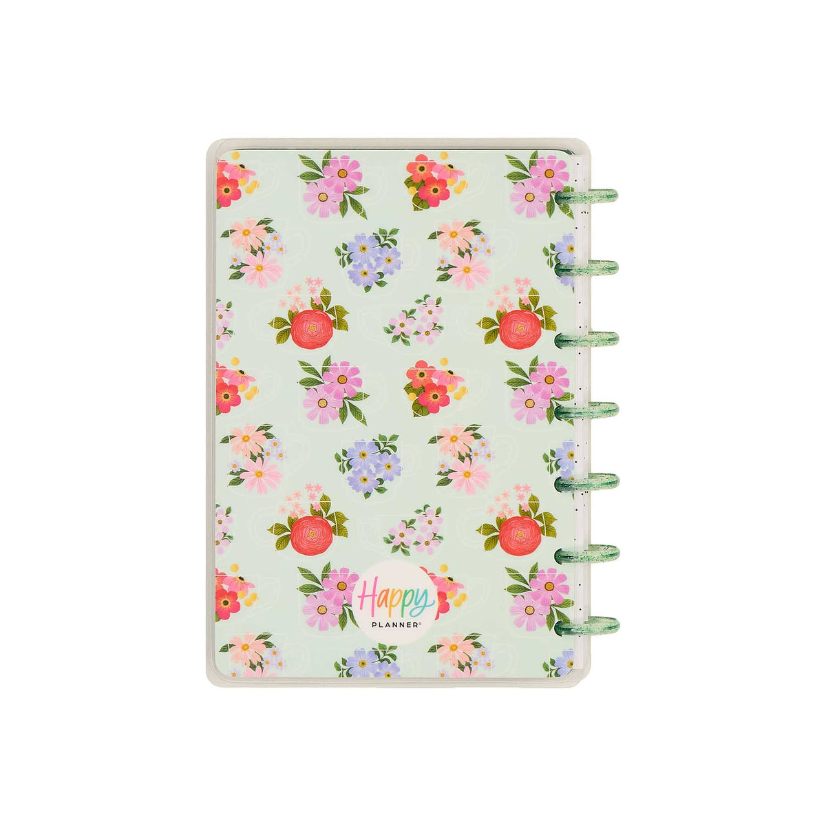 Happy Planner Petal Press floral cover with fruit accents and translucent green discs