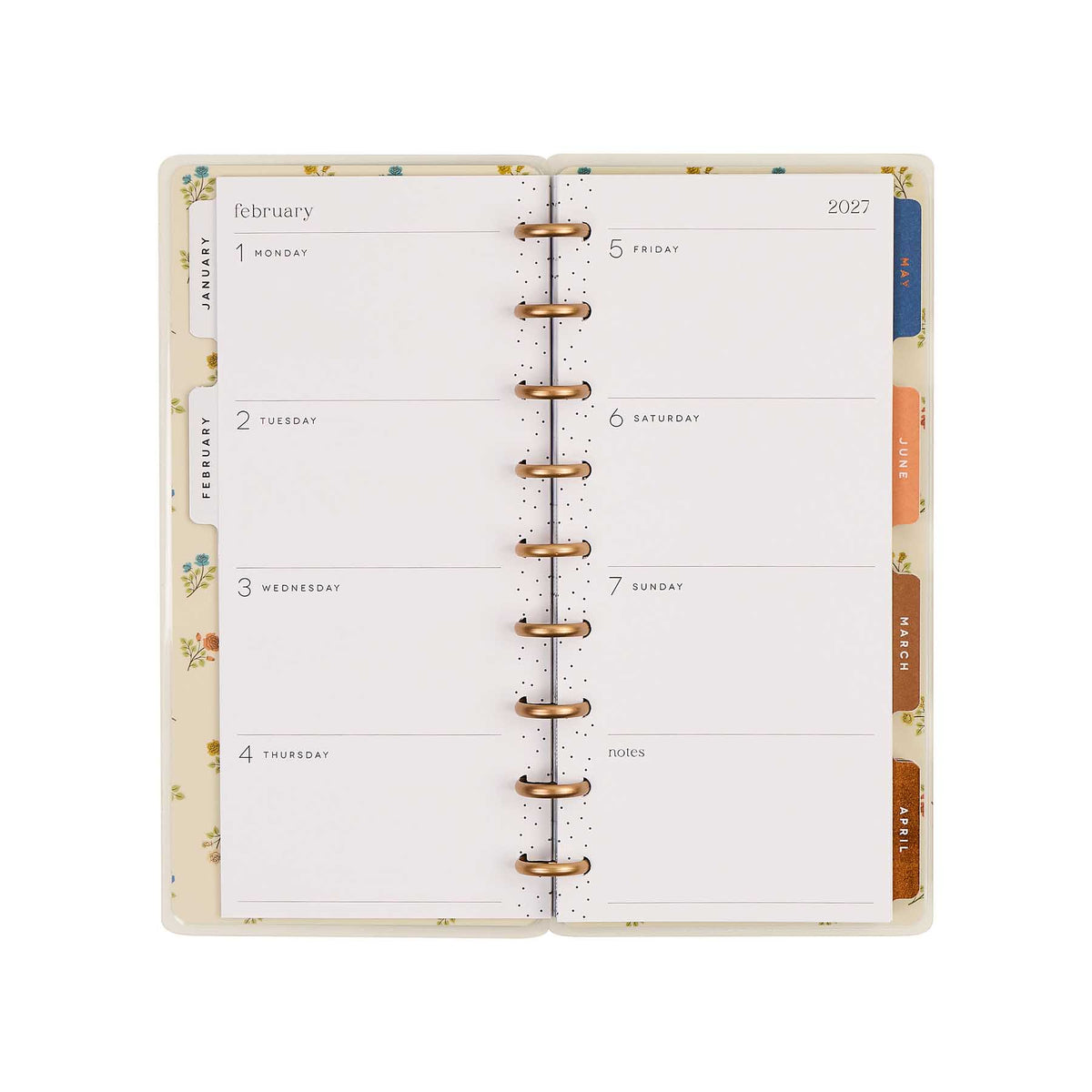 Happy Planner Fall Picnic February planning spread with dated sections and notes space