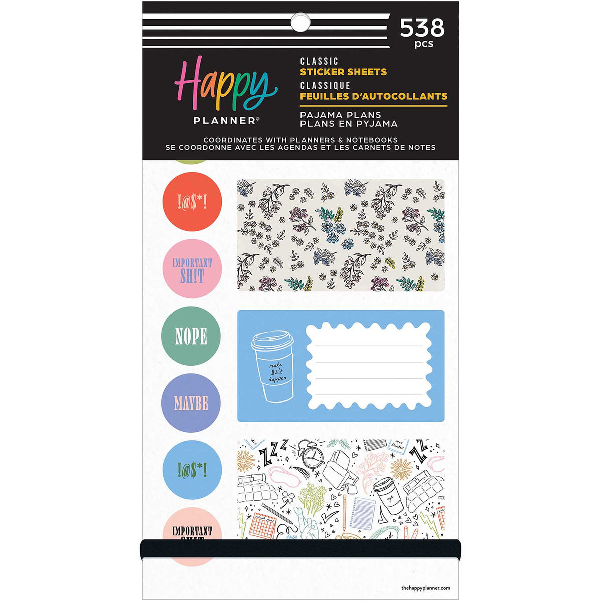 Happy Planner Pajama Plans Classic Sticker Book cover showing 538 stickers and colourful floral designs