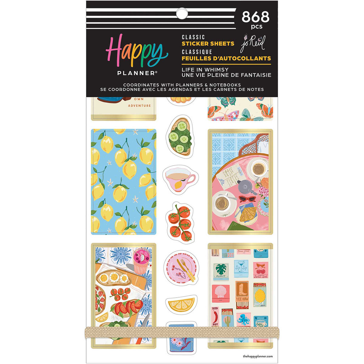 Happy Planner Life In Whimsy Classic Sticker Book front cover with Jo Reid artwork and 868 stickers