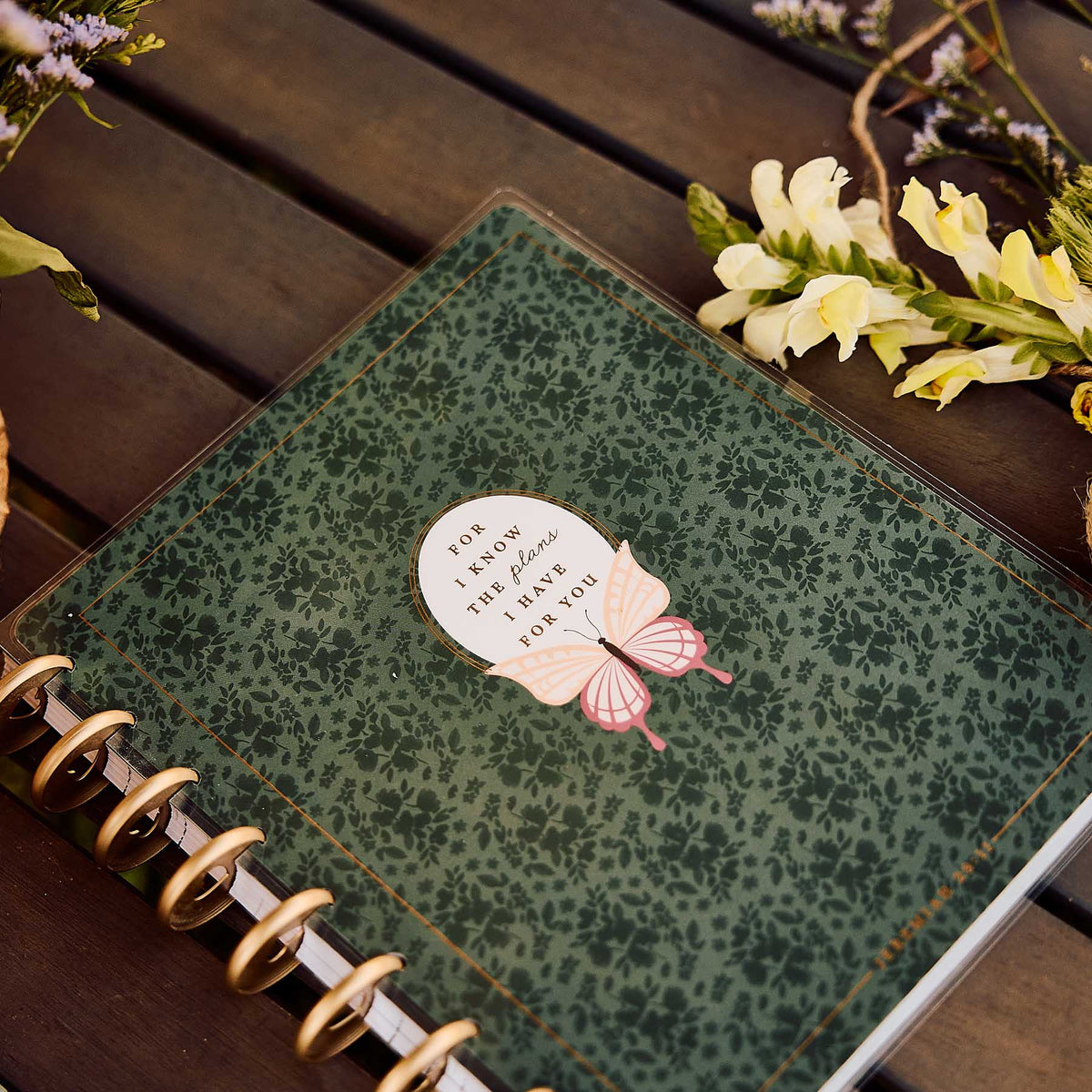 Wildflower Daydream Faith Classic Planner in a styled setting