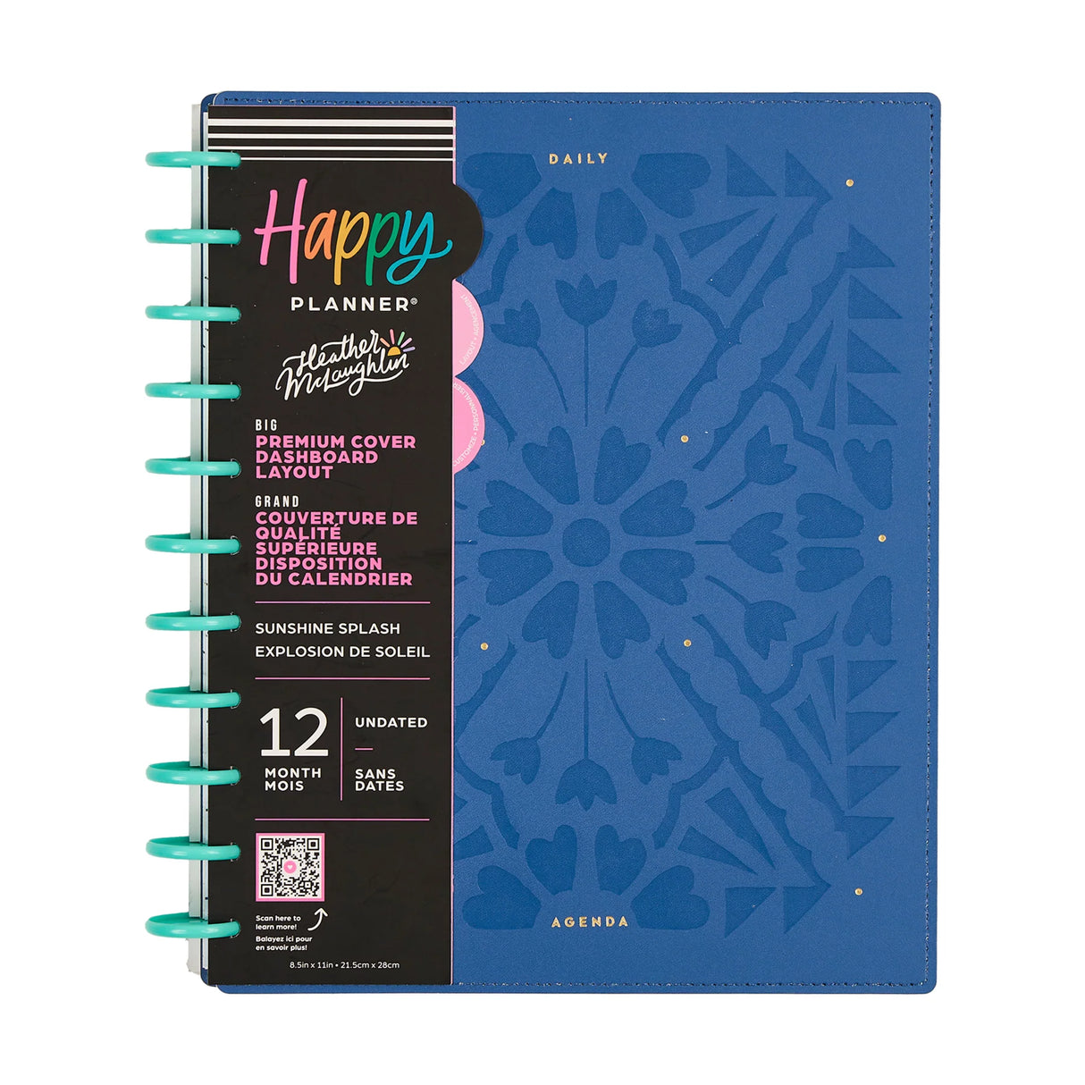 Happy Planner Deluxe Sunshine Splash Big 12-Month Undated Planner - Dashboard