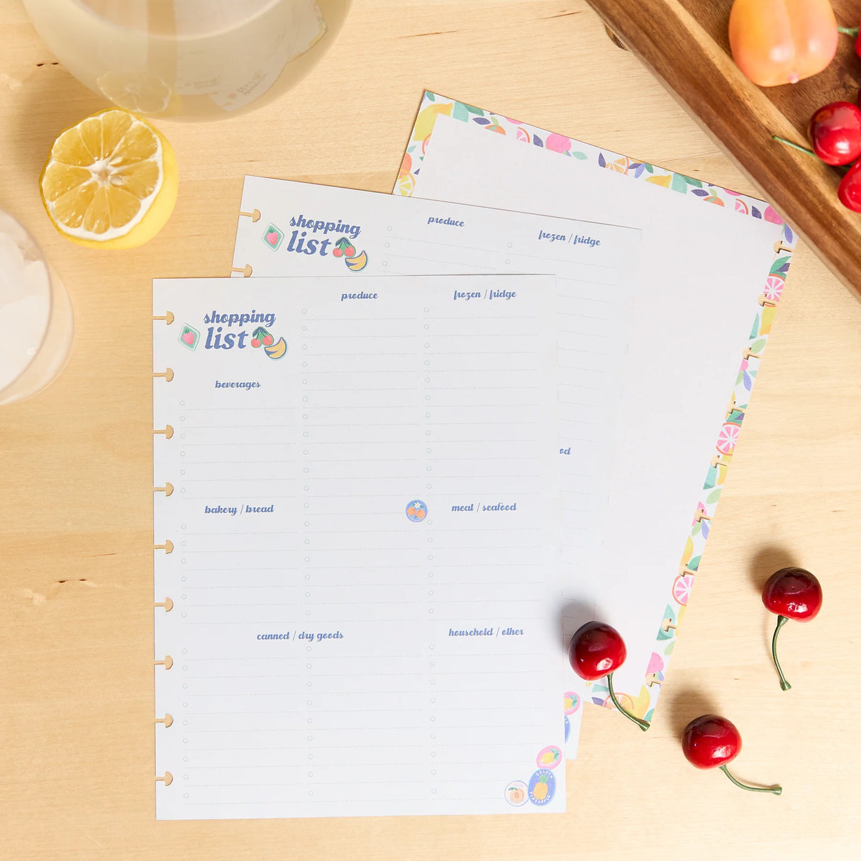Happy Planner Sunshine Splash Shopping List Fill Paper