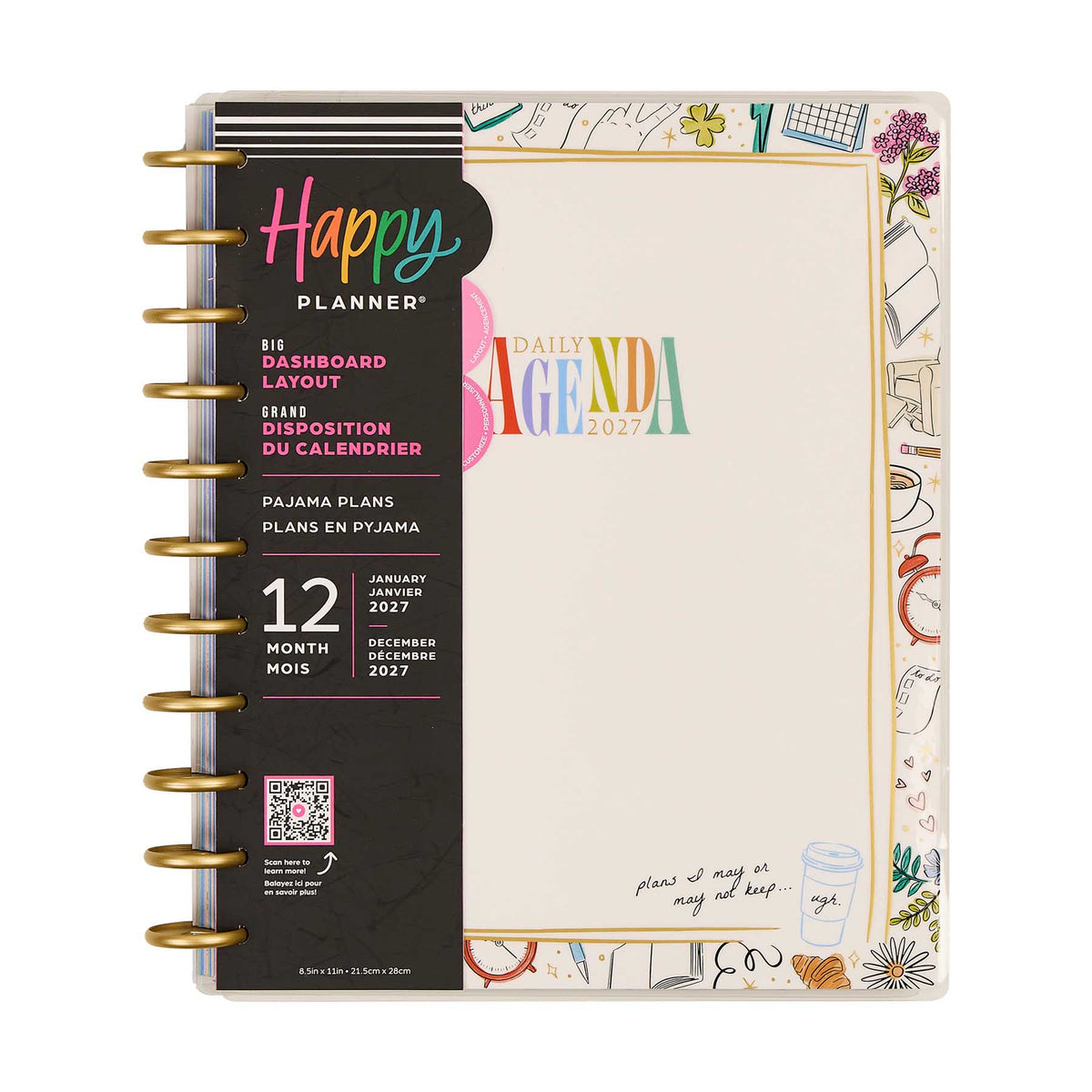 Happy Planner Pajama Plans Big Dashboard Planner dated 2027
