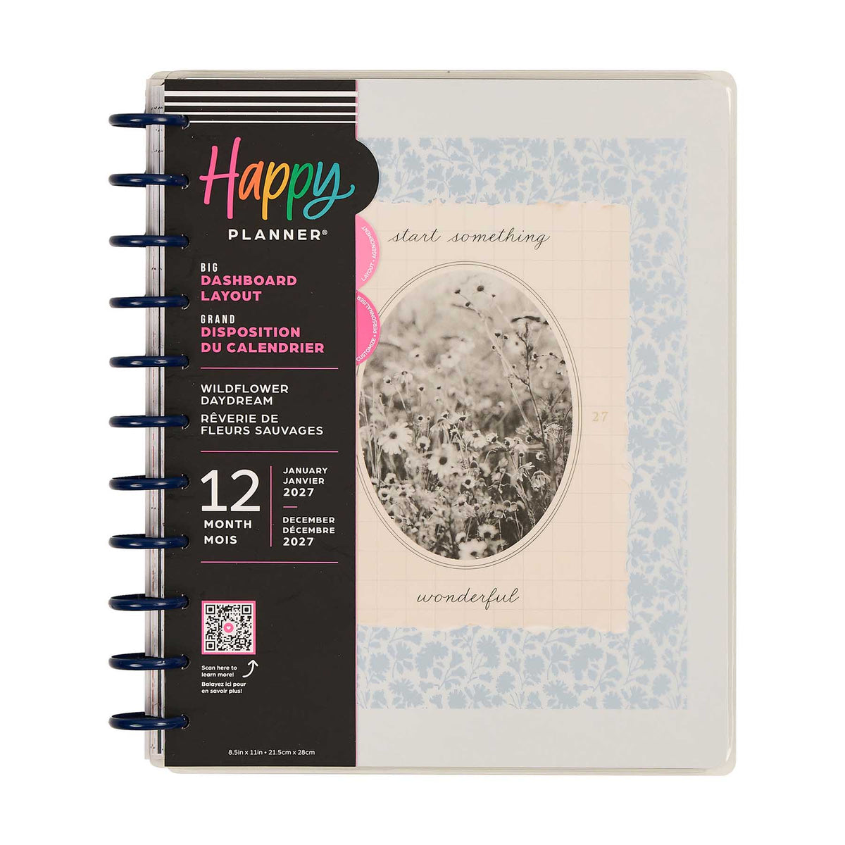 Happy Planner Wildflower Daydream Big Dashboard Planner with floral cover and disc binding