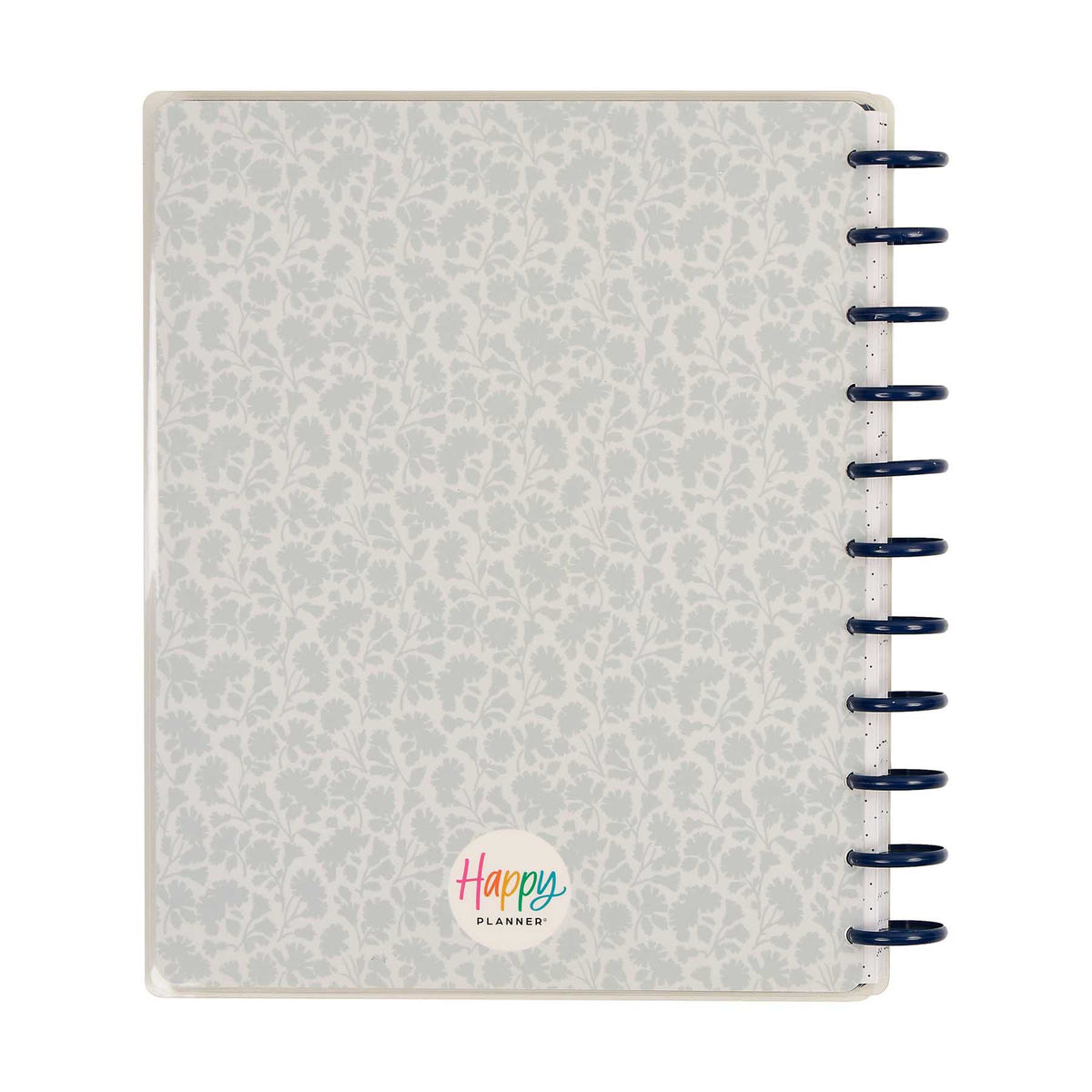 Happy Planner Wildflower Daydream pale floral planner cover with blue discs