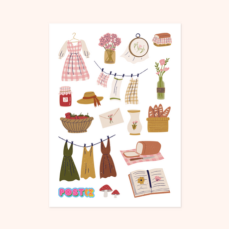 Rustic Cottagecore Dreams Washi Sticker Sheet
