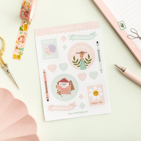 Happy Mail Stickers by Little Lefty Lou