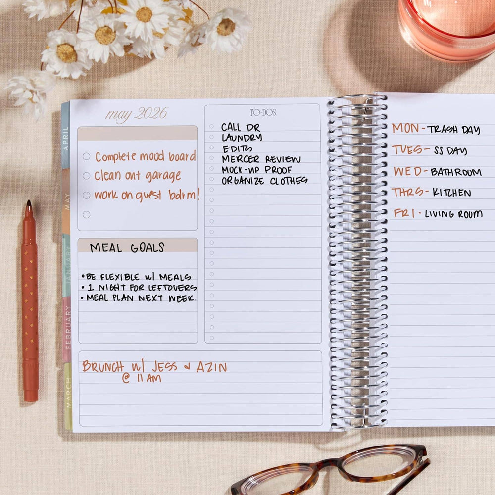Erin Condren 7x9 Bouquet Horizontal Life Planner - 12-month Dated 2026 Jan - Dec