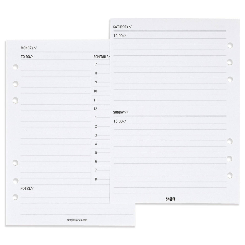 Carpe Diem Daily A5 Planner Inserts Undated