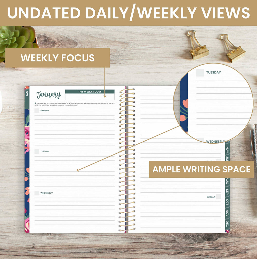 Undated Eucalyptus Weekly Monthly Planner - Bloom Daily Planners