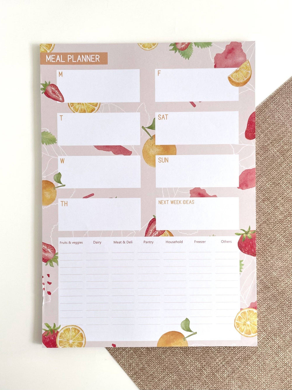 Fruit Meal Plan Grocery List Notepad