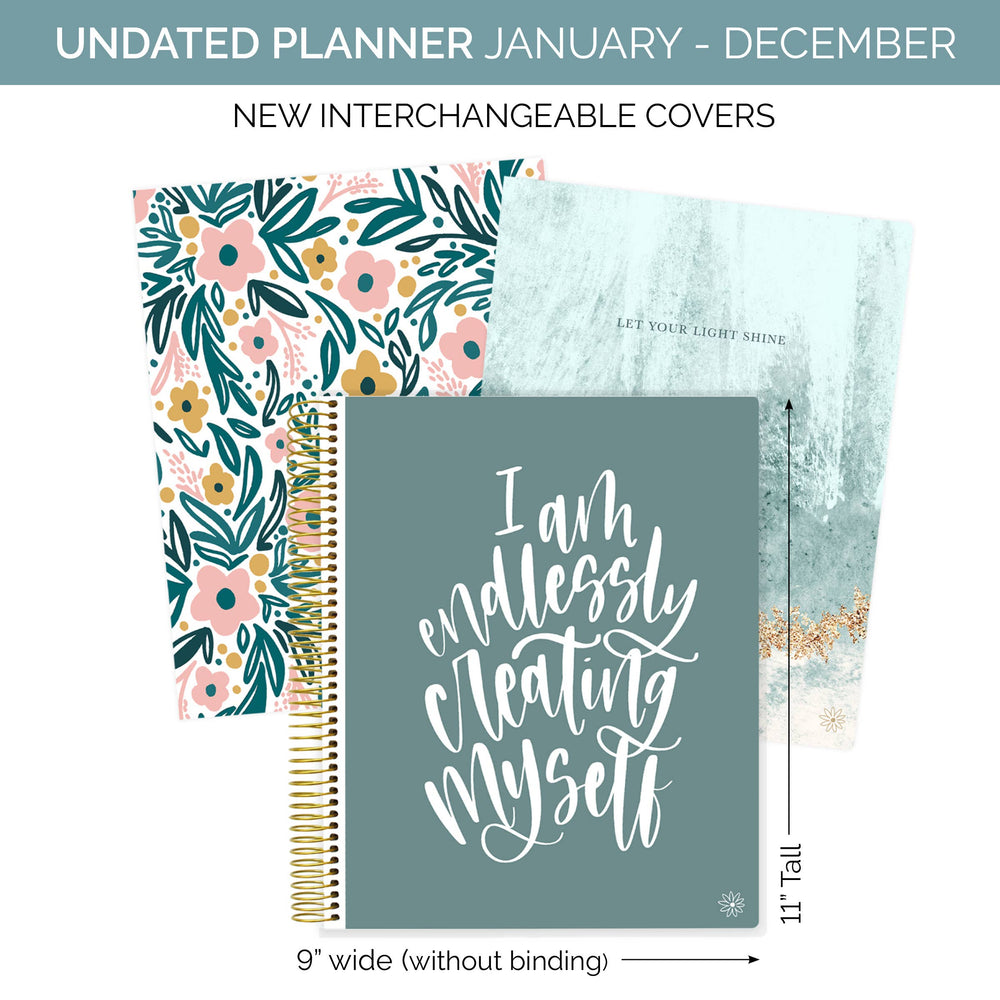 Ultimate BIG Undated Planner with Interchangeable Cover - Bloom Daily Planners