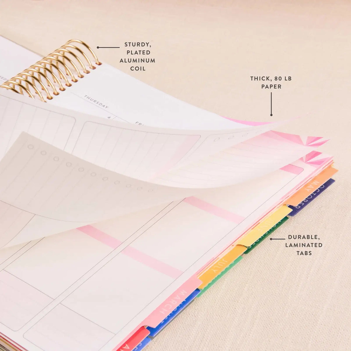 Erin Condren LifePlanner: Planner diagram showing paper, coil and tabs