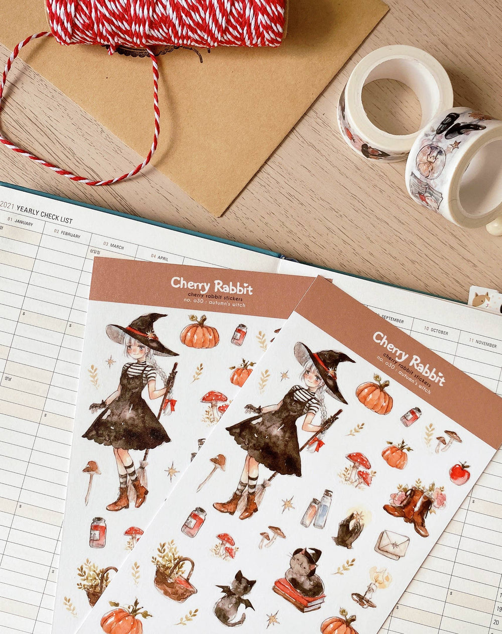 Autumn's Witch Washi Stickers by Cherry Rabbit
