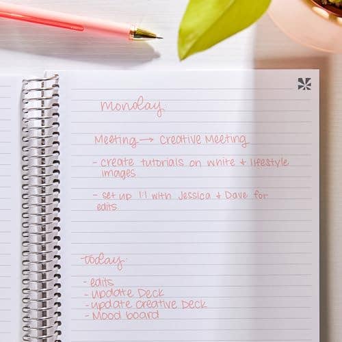 Erin Condren 7x9 Simple Checkered Coiled Notebook - Lined