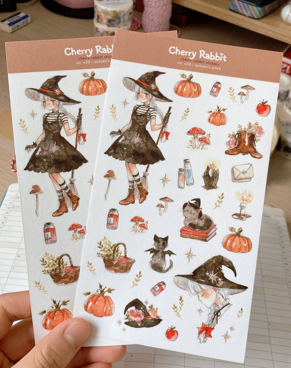 Autumn's Witch Washi Stickers by Cherry Rabbit