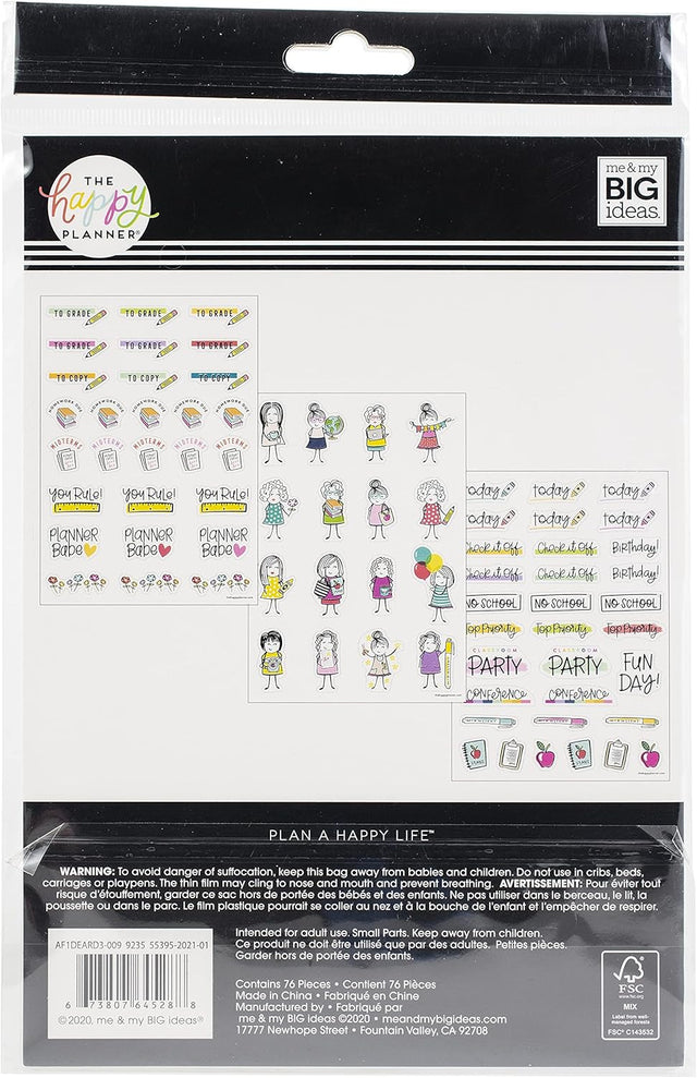Happy Planner Stick Girl Dry Erase Removable Decals