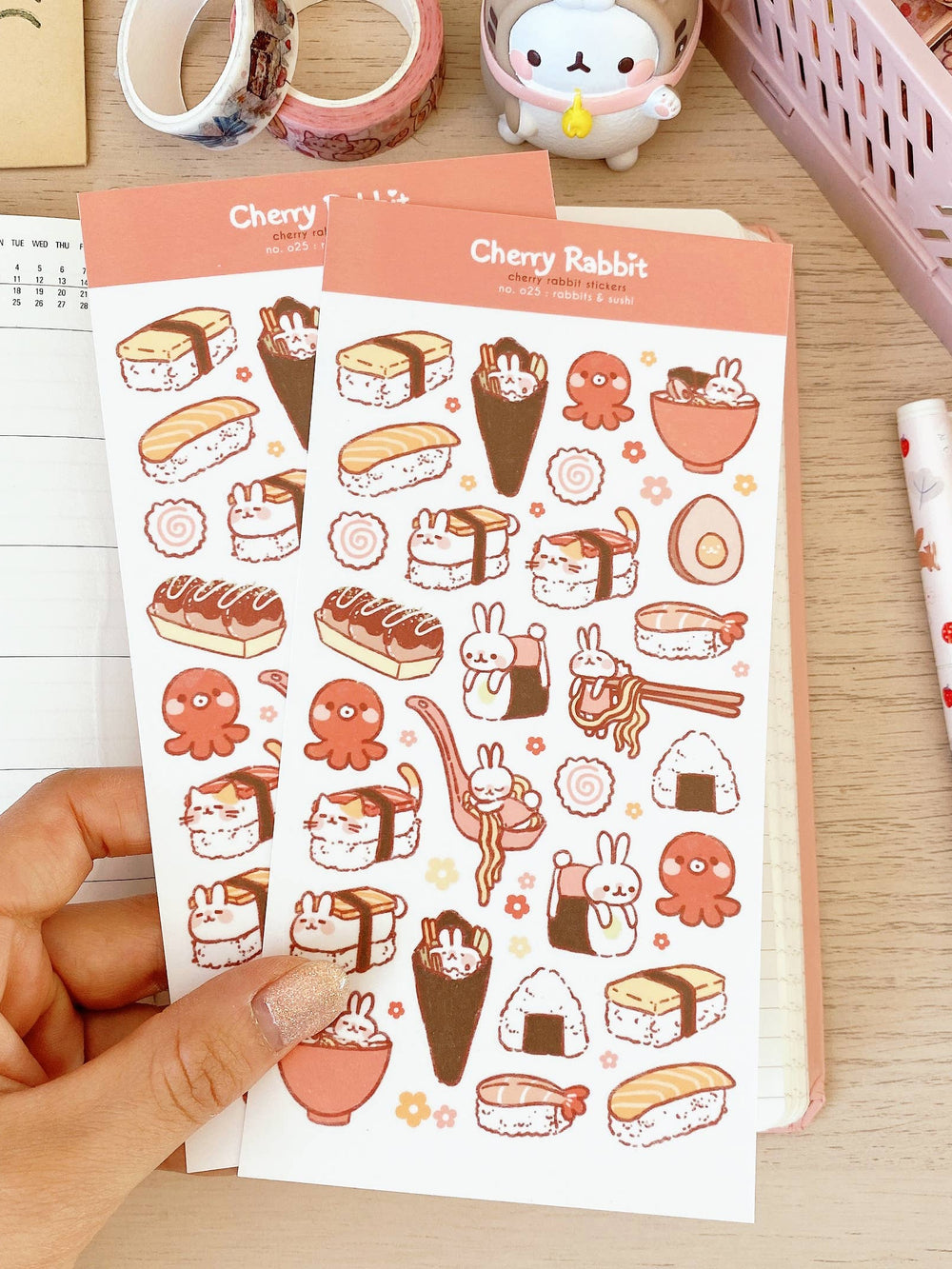 Sushi & Rabbits Washi Stickers by Cherry Rabbit