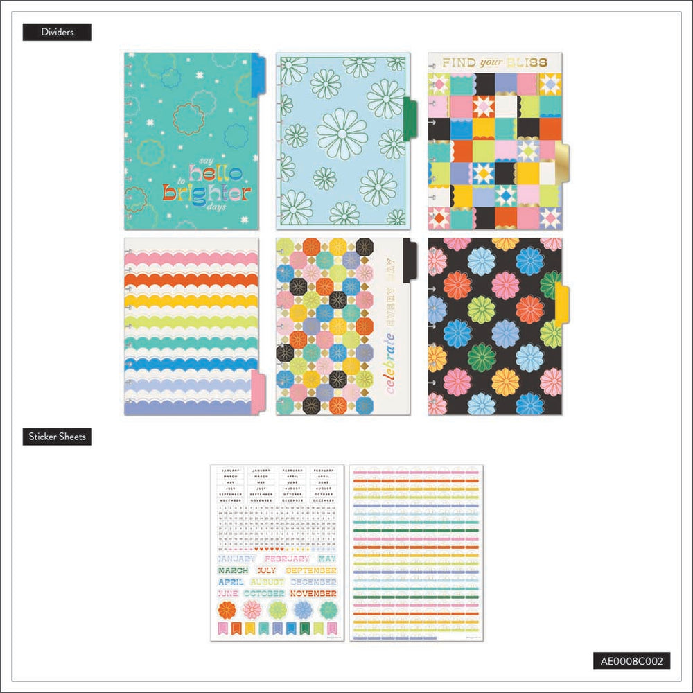 Happy Planner Happy Optimistic Outlines Classic Extension Pack - Undated Vertical 6-Months