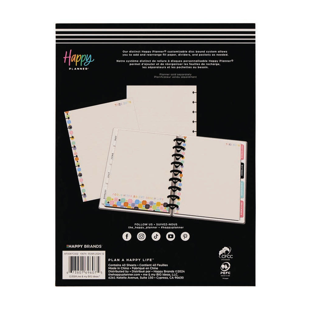 Happy Planner Happy Optimistic Outlines Classic Fill Paper - Lined