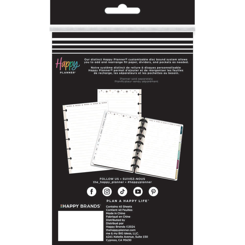 Happy Planner Modern Craft Mini Fill Paper  - Lined