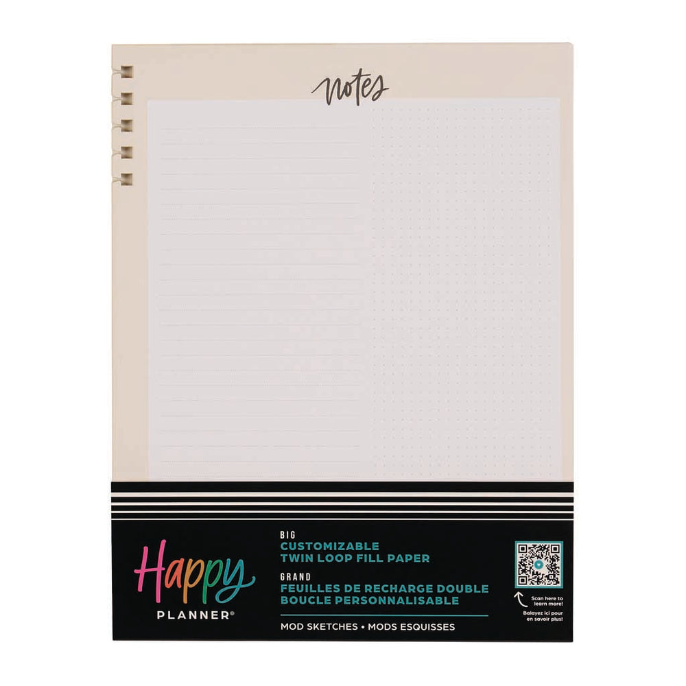 Happy Planner Mod Sketches Big Fill Paper - Spiral Dot Grid Notebook Refill