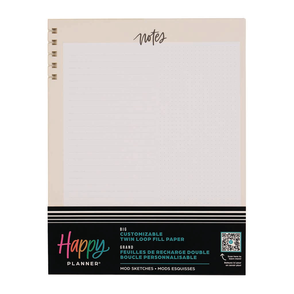 Happy Planner Mod Sketches Big Fill Paper - Spiral Dot Grid Notebook Refill