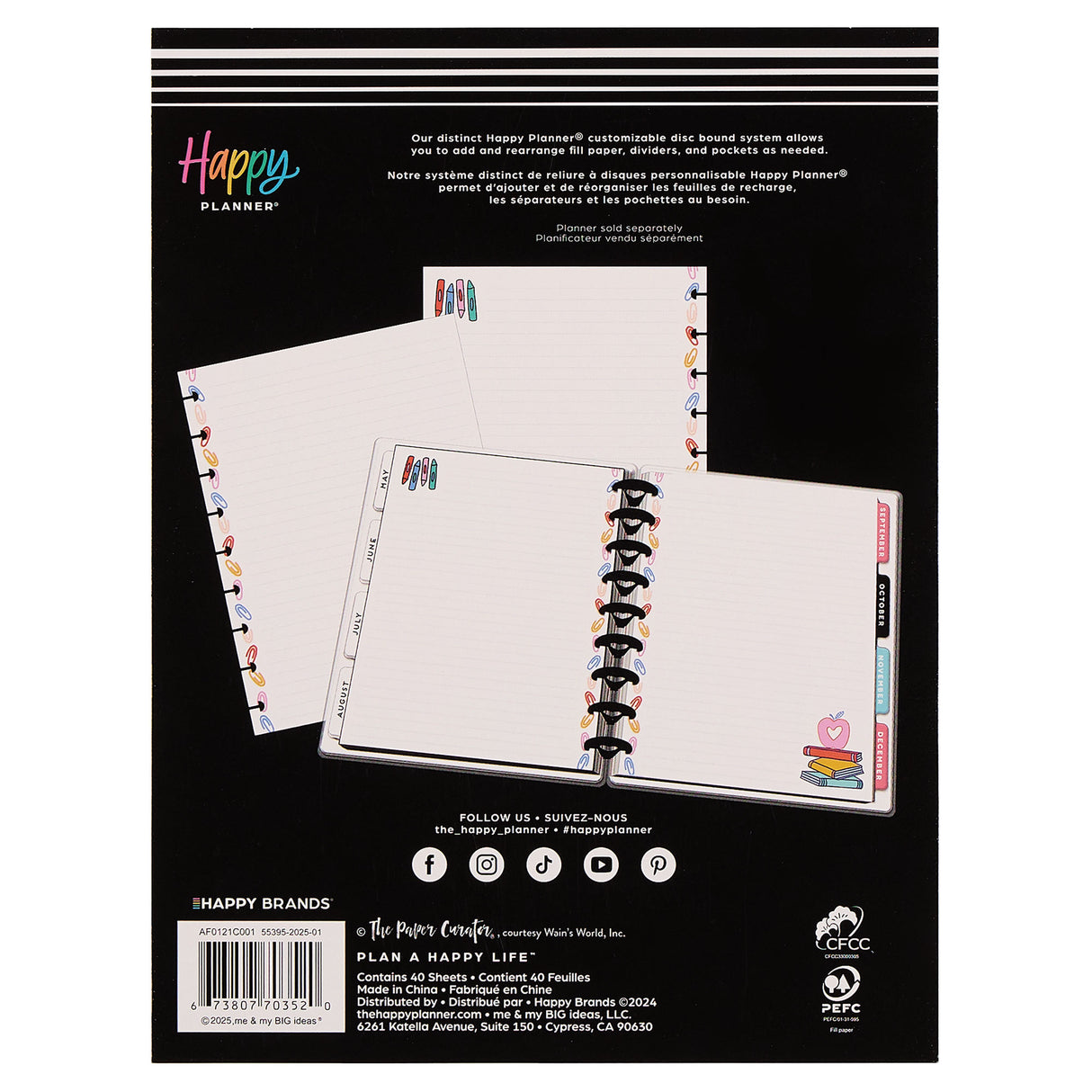 Happy Planner Love to Teach Classic Fill Paper
