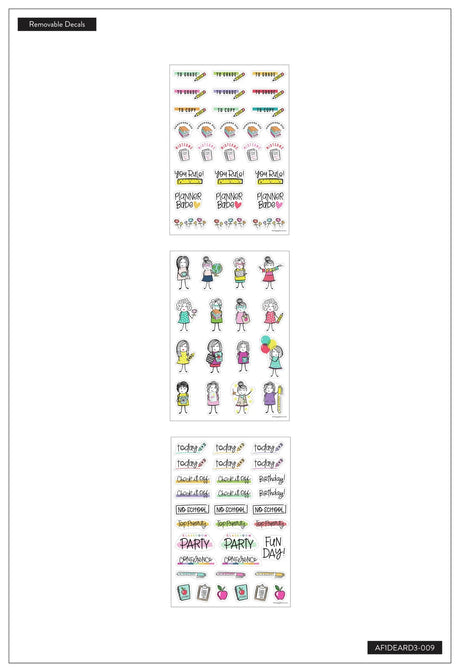 Happy Planner Stick Girl Dry Erase Removable Decals