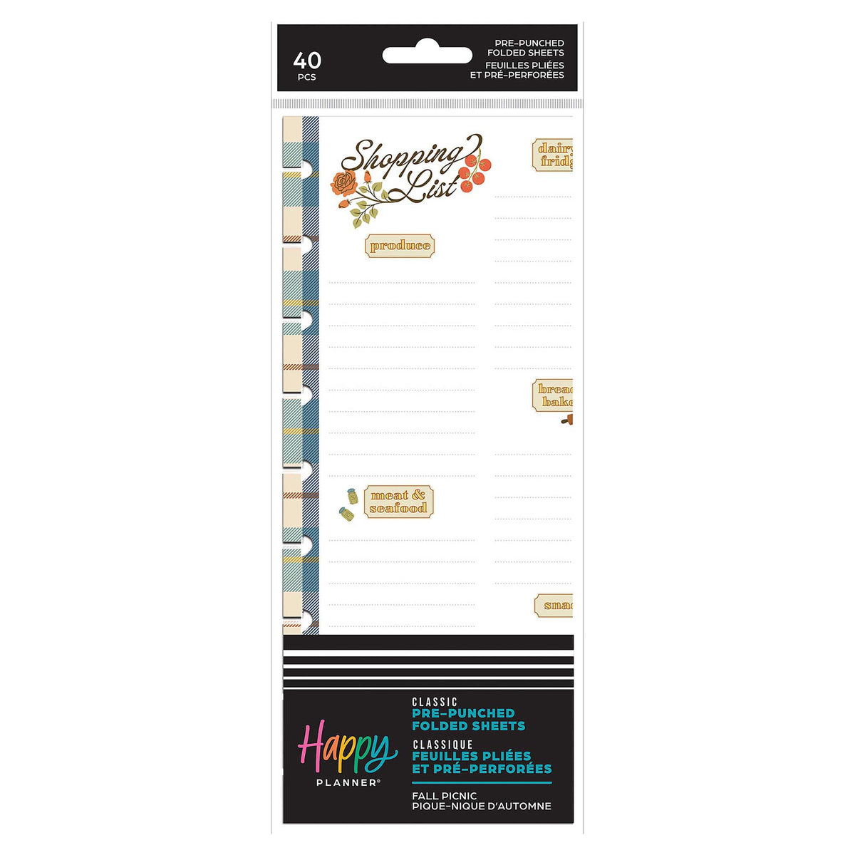 Happy Planner Fall Picnic Classic Folded Fill Paper